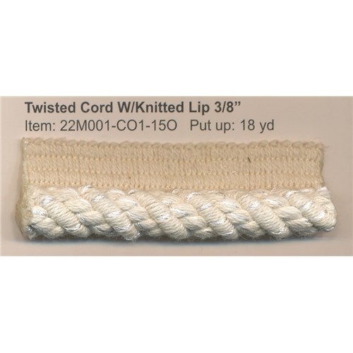 twisted cord knitted lip