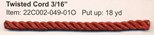 TWISTED CORD 3/16" RUST