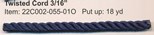 TWISTED CORD 3/16" NAVY