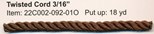TWISTED CORD 3/16" BROWN