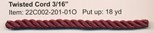 TWISTED CORD 3/16" WINE