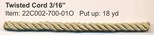 TWISTED CORD 3/16" SAND