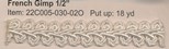 FRENCH GIMP 1/2" WHITE