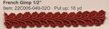 FRENCH GIMP 1/2" RUST