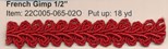 FRENCH GIMP 1/2" RED