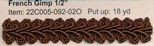 FRENCH GIMP 1/2" BROWN