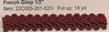 FRENCH GIMP 1/2" WINE