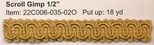 SCROLL GIMP 1/2" GOLD