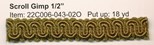 SCROLL GIMP 1/2" MOSS