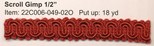 SCROLL GIMP 1/2" RUST
