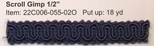 SCROLL GIMP 1/2" NAVY