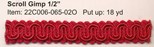 SCROLL GIMP 1/2" RED