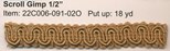 SCROLL GIMP 1/2" BEIGE