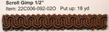 SCROLL GIMP 1/2" BROWN