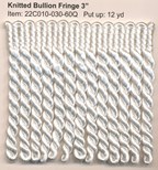 KNITTED BULLION FRINGE 3" WHITE