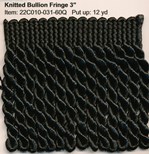 KNITTED BULLION FRINGE 3" BLACK