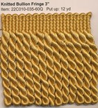 KNITTED BULLION FRINGE 3" GOLD