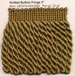 KNITTED BULLION FRINGE 3" MOSS