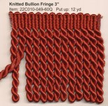 KNITTED BULLION FRINGE 3" RUST