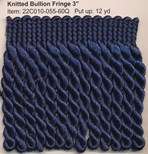 KNITTED BULLION FRINGE 3" NAVY