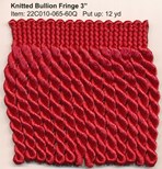 KNITTED BULLION FRINGE 3" RED