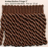 KNITTED BULLION FRINGE 3" BROWN