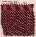 KNITTED BULLION FRINGE 3" WINE